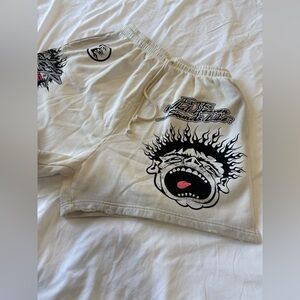 Men's Graphic White Athletic Shorts